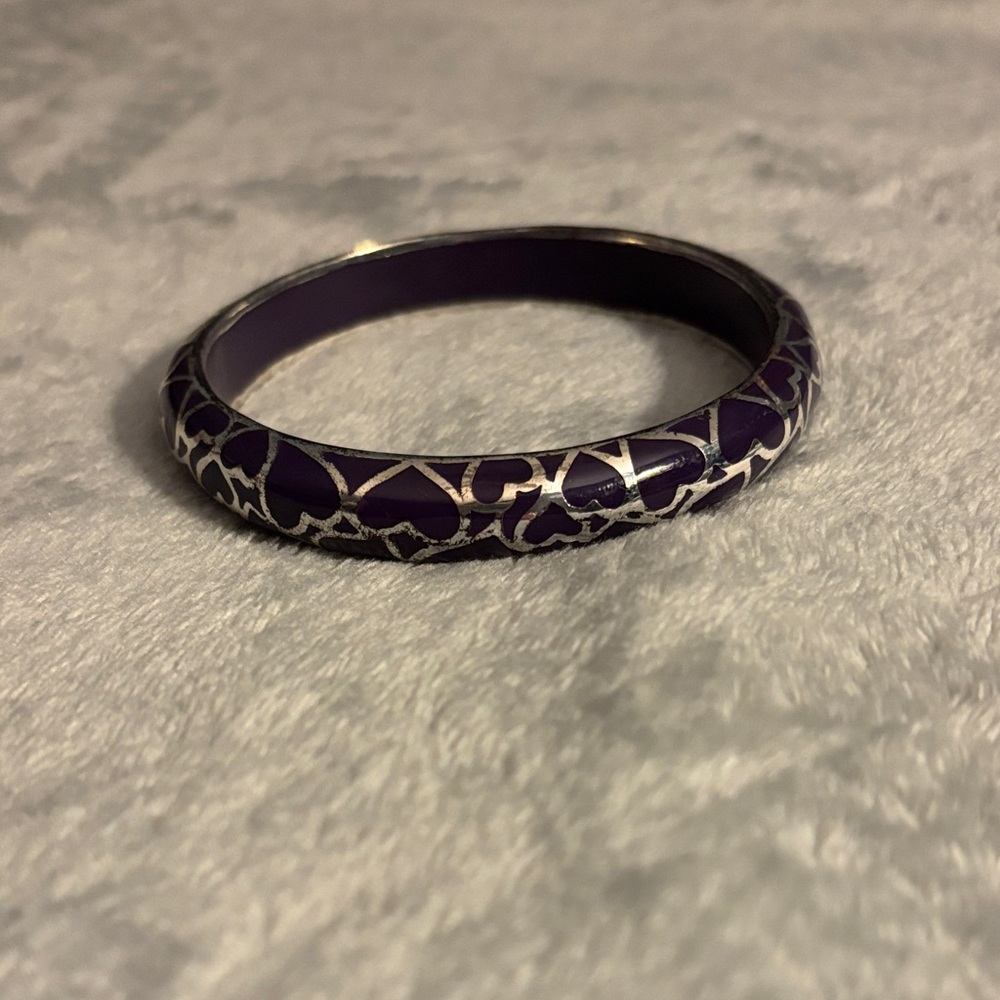 Purple Heart Bangle Bracelet